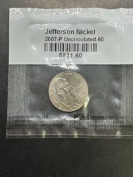 2007-P Uncirculated Jefferson Nickel In Littleton Package