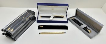 11 Pens & Mechanical Pencils Including New In Box Waterman & 2 Gold Filled By Parker & Century