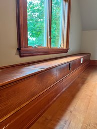 A Custom Wood Window Seat With Storage Front And Top - Bedroom 3