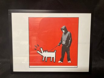 'Choose Your Weapon' Banksy X Haring Print Reproduction In 8 X 10 Glass Format Frame