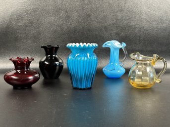 A Selection Of Colorful Collectible Vintage Glassware