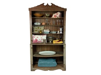 Primitive Hutch Transitioned To Rustic Shelving Unit