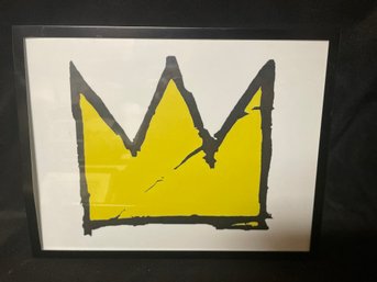 Basquiat Crown Print Reproduction In 8 X 10 Glass Format Frame