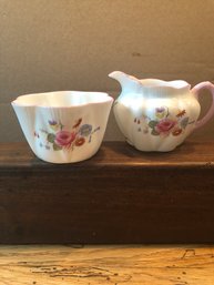 Fine Bone China, Shelley, Sugar & Creamer, England.   16A