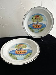 Villeroy And Boch Naf Porcelain Dinner Plates With Folk Art Of Noahs Ark