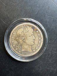 1916 Barber Silver Quarter