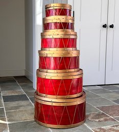 A Collection Of Luxe Storage Boxes In Drum Form