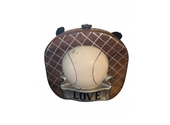 Wooden Tennis Themed 'love' Purse By Timmy Woods Beverly Hills