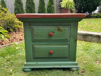 A Quality Broyhill Furniture Green Painted End Table