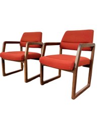 Milo Baughman Style Mid Century Oak Dining Chairs  First Listing ( Lot One)