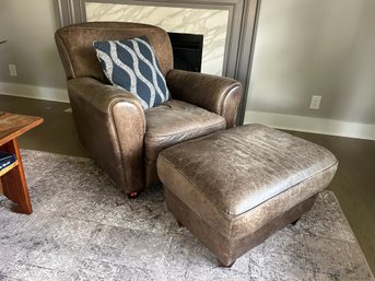 Faux Leather Chair And Ottoman