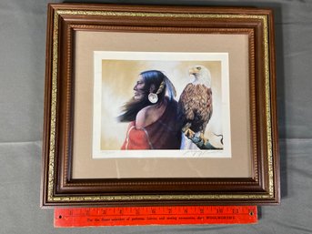 Native American Art Print Gregory Perillo Signed Numbered 948/2500 15x13 Matted Framed Glass