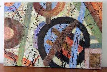 A Hand Painted Abstract On Canvas - Artist Signed With COA