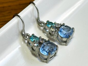 A Pair Of Vintage Faceted Glass Earrings