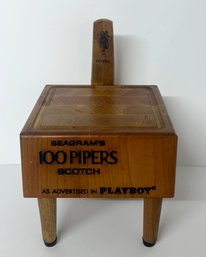 Vintage Seagrams 100 Pipers Scotch Wood Chopping Block - As Advertised In Playboy