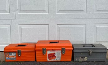 Trio Of Heavy Duty Plastic Tool Boxes