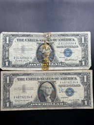 2 $1 Silver Certificates 1957, 1957-B