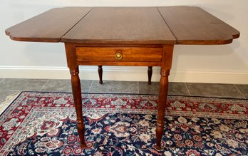 Drop Leaf Antique Table With Single Drawer