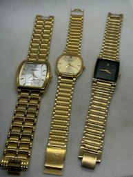 3 Vintage Dress Watches- Armitron, Gruen Precision And Gruen Diamond Quartz
