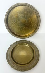 2 Vintage Brass Trays