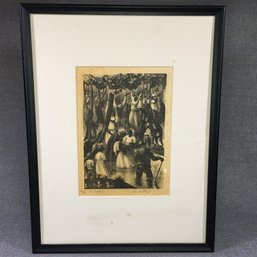 Beautiful Etching - CLARE LEIGHTON - The Baptizing - 42/150 - Very Nice Antique Piece - Well Known Artist