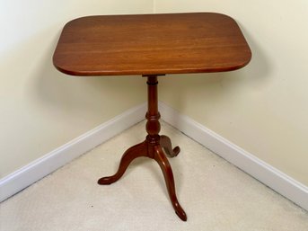 Antique Federal Solid Cherry Table/candle Stand On Tripod Base