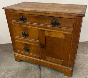 Turn Of The Century Oak Commode