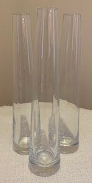 Three Blown Glass Bud Vases