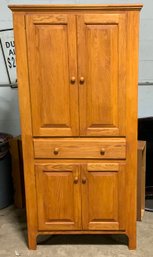 Nice Oak Cabinet W/shelves ~ 2 Cabinets & A Drawer ~