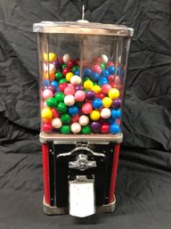Vintage 1 Cent Gum Ball Machine Lock Removed Works Great