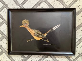 Mid Century Couroc Black Lacquer Tray, Monterey California