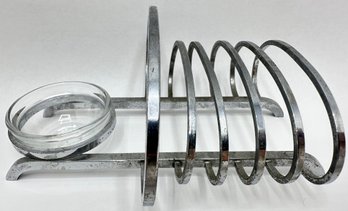 Art Deco Arcoroc Toast Rack Holder With Dipping Bowl, France