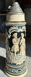 Large 16.75' Tall Antique Early 20th Century German Beer Stein- 1 Liter Size- NO SHIPPING