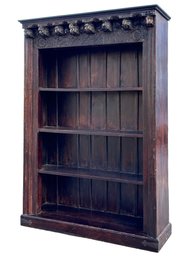A Stunning And Massive Carved Asian Bookshelf Of Exotic Hard Wood - Likely Repurposed Architectural Pieces