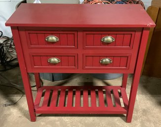 Red Mudroom Cabinet With 4 Drawers & Shelf