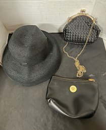 Treasure Lot Chain Long Sleeve Bag, Betmar New York Hat & Versace Parfums Turkish Airlines Hand Bag. TT/B3