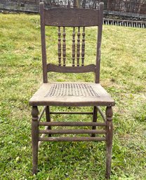 An Antique Carved Wood Side Chair