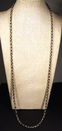 Antique Sterling Silver Link Necklace Chain Victorian 30'