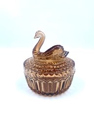 Vintage Figural Swan Lidded Candy Dish
