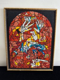 Needlepoint In Frame Of Mark Chagall Stained Glass Windows In Jerusalem