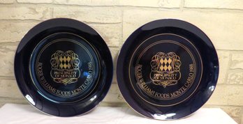 Pair Of Roger Williams Foods Monte Carlo 1988 Plates