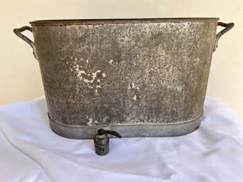 Vintage Galvanized Metal Bucket With Spout