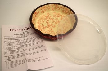 Temp-tations Presentable Ovenware Floral Lace Pattern With Lid