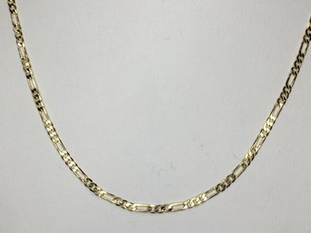 Very Nice - Brand New 925 / Sterling Silver With 14K Gold Overlay Figaro Chain - Quite Narrow - Nice Gift !