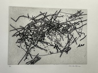 Signed GISELE CELAN LESTRANGE AQUATINT ETCHING Titled 'EXPANSION'- NO SHIPPING