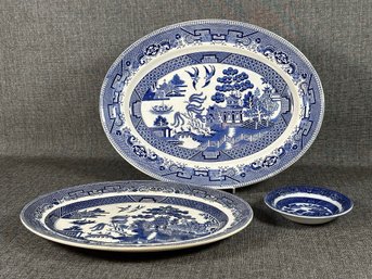 A Small Collection Of Blue Willow Transferware, Johnson Bros. & Others