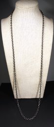 Antique Sterling Silver Chain Necklace 32' Long