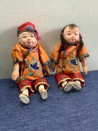 Pair Of Oriental Vintage Dolls