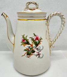 Vintage Haviland Limoges Tea Kettle With Gold Accents