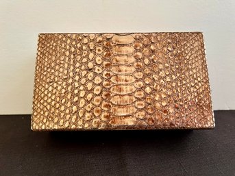 Nancy Gonzalez Metallic Python Clutch